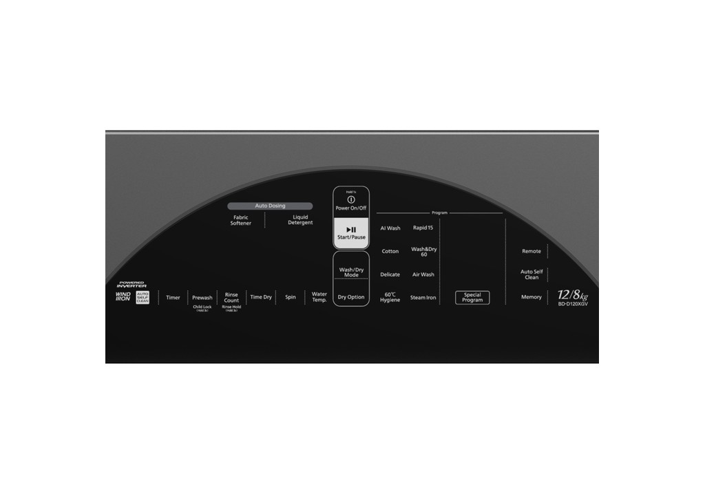 Máy giặt sấy Hitachi Inverter 12 kg BD-D120XGV