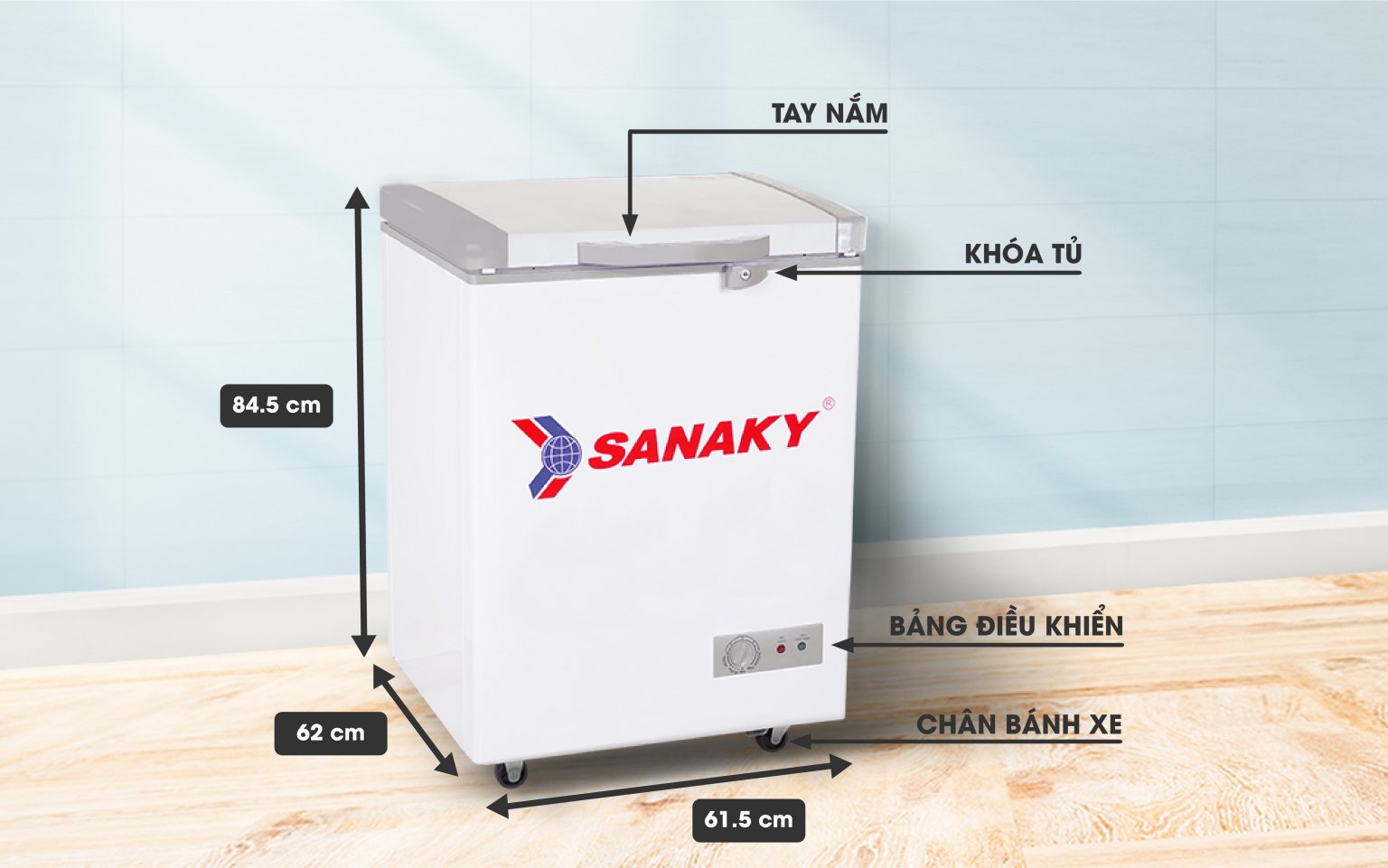 Tủ đông Sanaky 1 ngăn 100 lít VH-150HY2