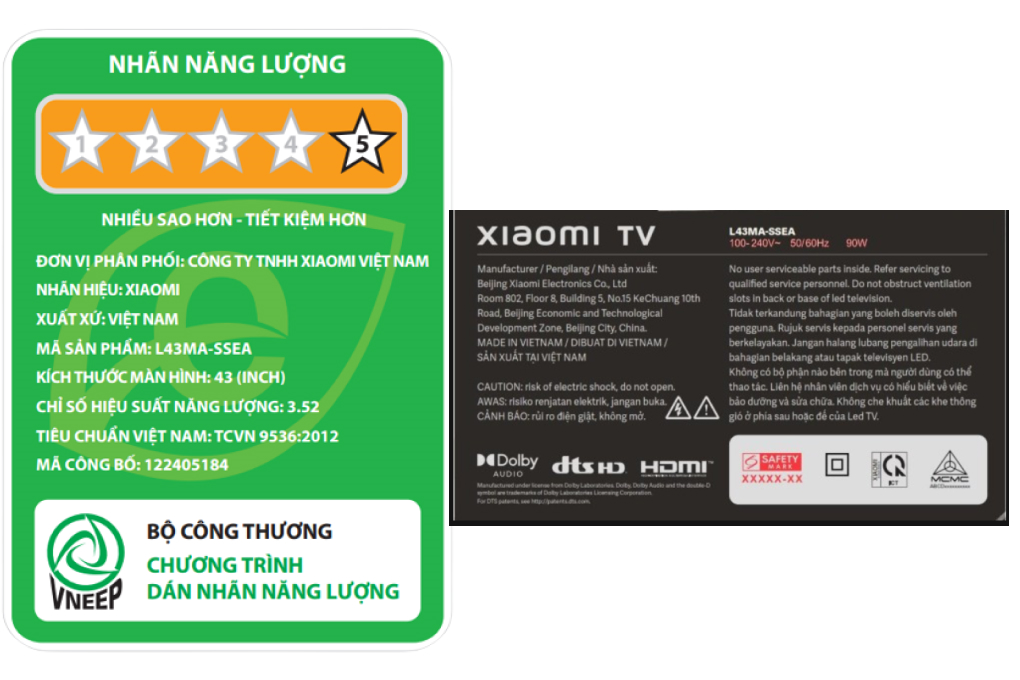 Google Tivi Xiaomi A Pro 4K 43 inch L43MA-SSEA
