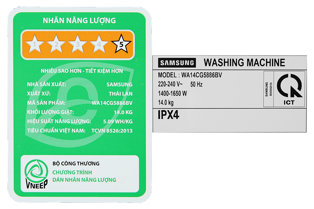 Máy giặt Samsung Inverter 14 Kg WA14CG5886BDSV
