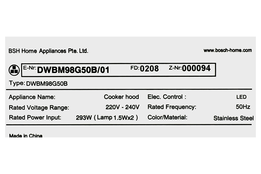 Máy hút mùi Bosch DWBM98G50B