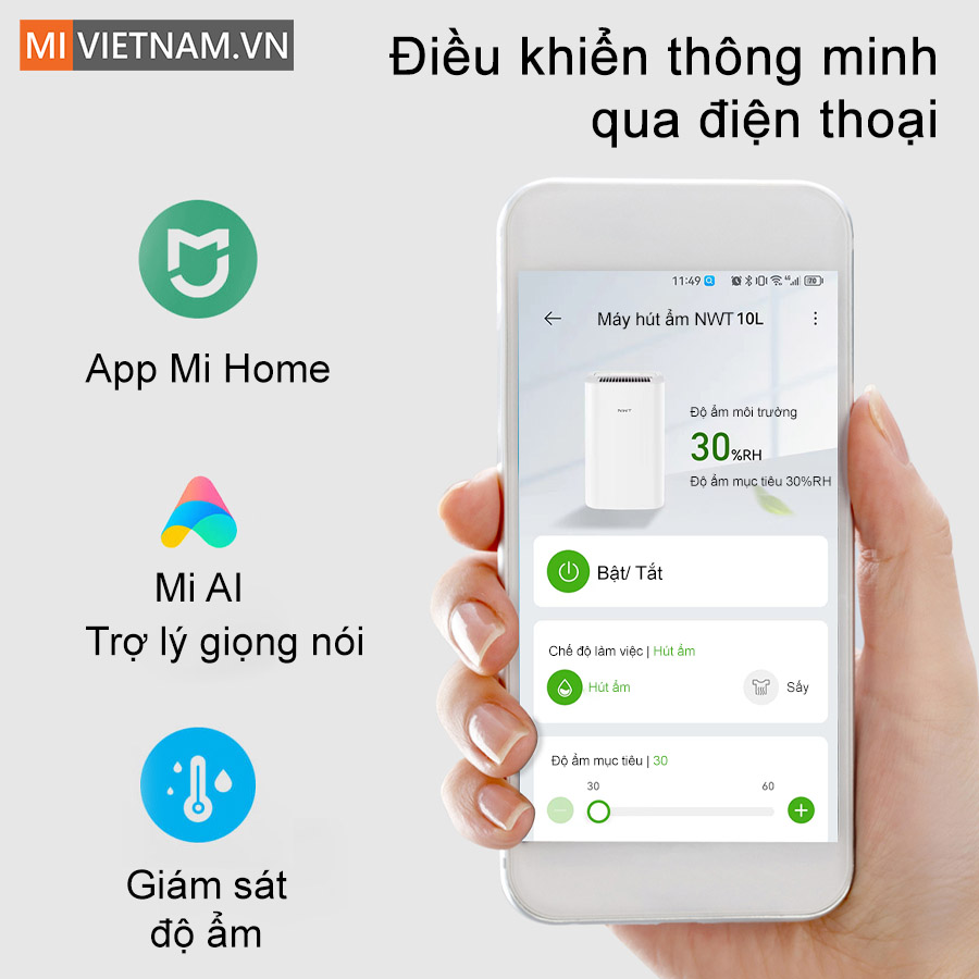 Máy hút ẩm Xiaomi New Widetech 10L