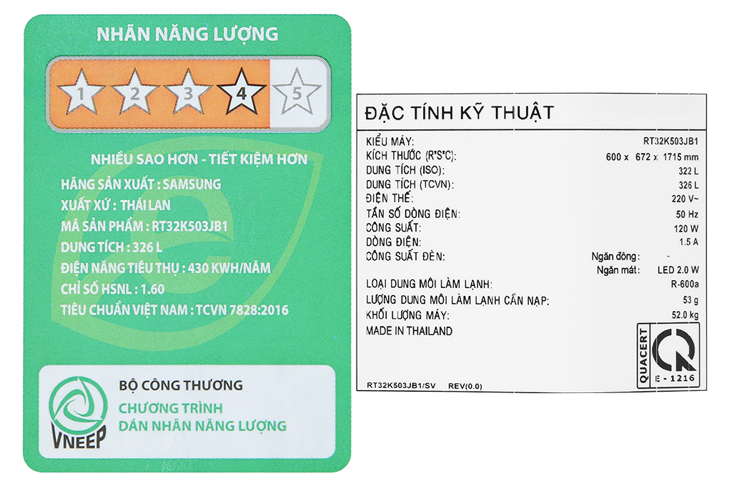Tủ lạnh Samsung Inverter 322 Lít RT32K503JB1/SV