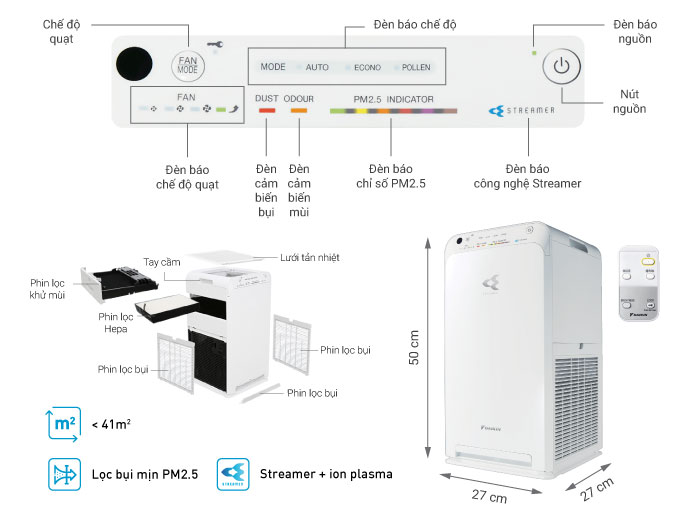 Máy lọc không khí Daikin MC50UVM6