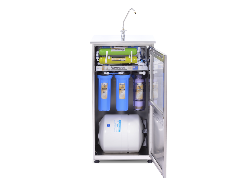 Máy lọc nước Kangaroo 8 lõi vỏ tủ Inox KG108