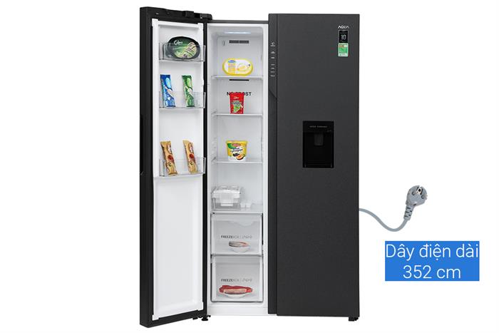 Tủ lạnh Aqua Inverter 550 lít Side By Side AQR-S612XA(WCB) model 2024