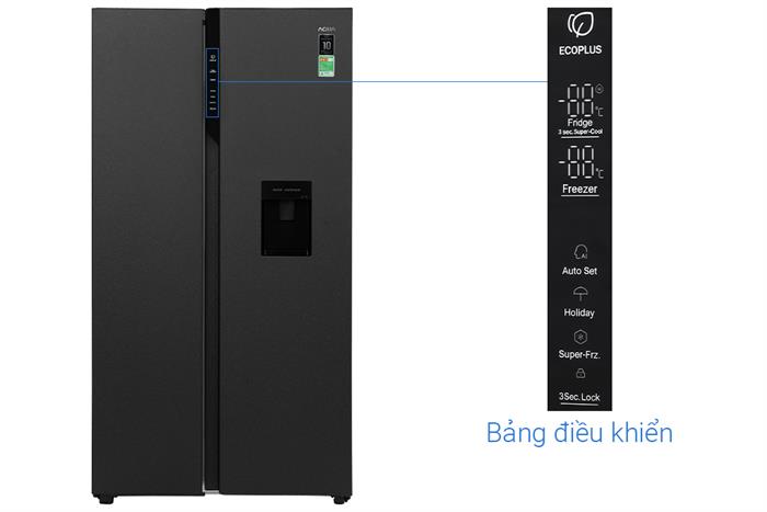 Tủ lạnh Aqua Inverter 550 lít Side By Side AQR-S612XA(WCB) model 2024