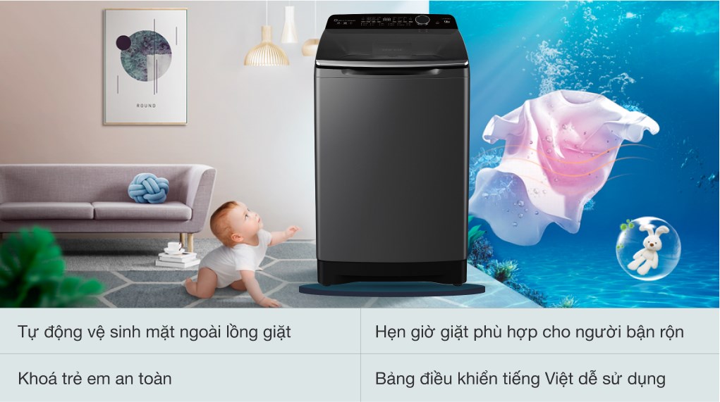 Máy giặt Aqua AQW DR150UGT PS