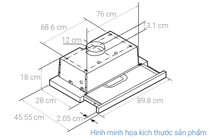 Máy hút mùi âm tủ Bosch DFT93AC50