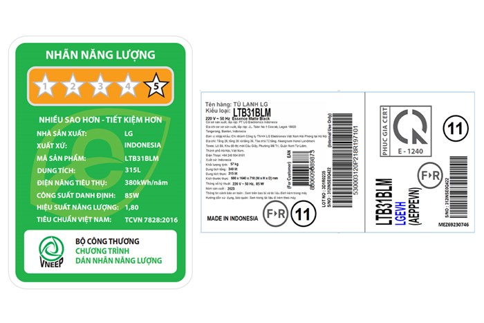 Tủ lạnh LG Inverter 315 lít LTB31BLM model 2024