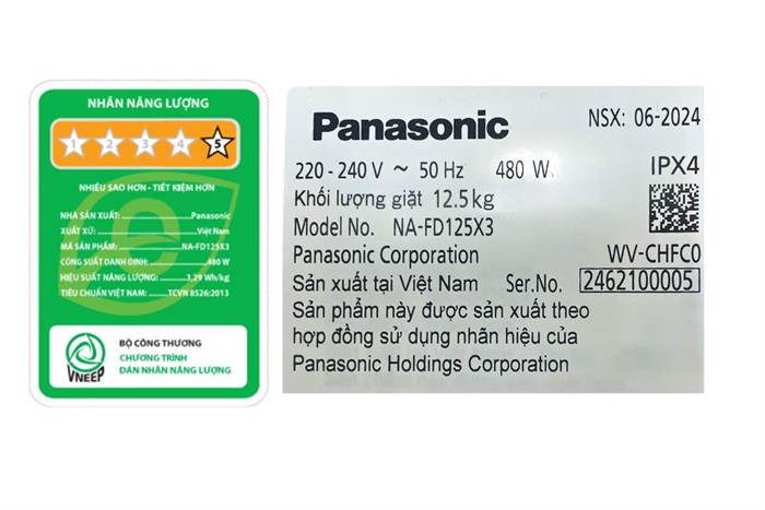 Máy giặt Panasonic Inverter 12.5 kg NA-FD125X3BV MODEL 2024