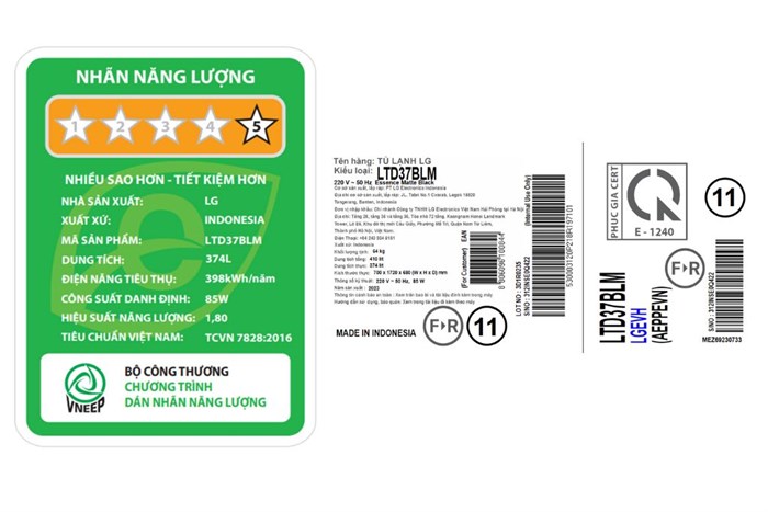 Tủ lạnh LG Inverter 374 lít LTD37BLM MODEL 2024