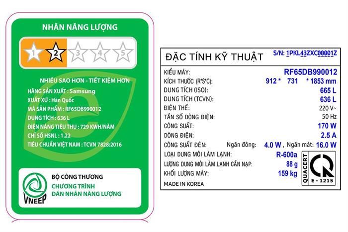 Tủ lạnh Samsung Inverter 636 lít Multi Door Bespoke RF65DB990012SV MODEL 2024