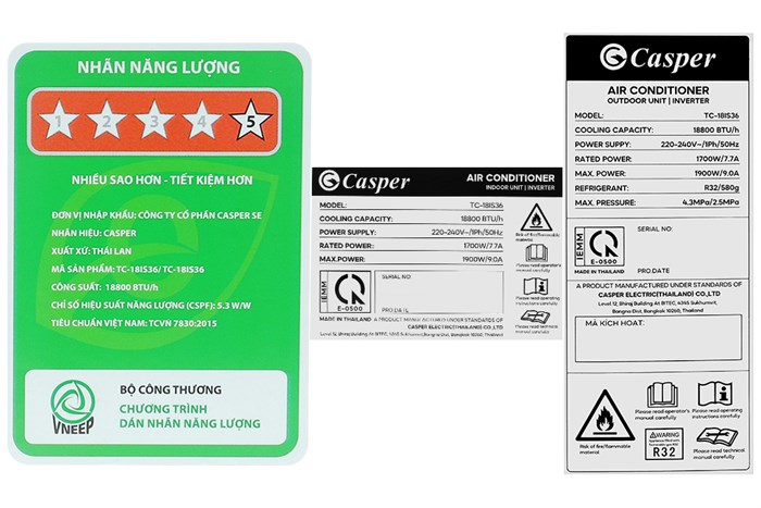 Máy lạnh Casper Inverter 2 HP TC-18IS36 model 2024