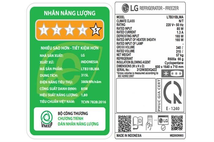 Tủ lạnh LG Inverter 315 lít LTB31BLMA (MODEL 2024)