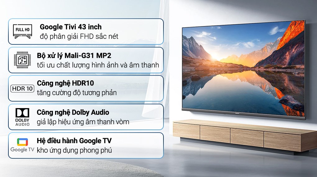 Google Tivi Xiaomi A 43 inch L43MA-AFSEA