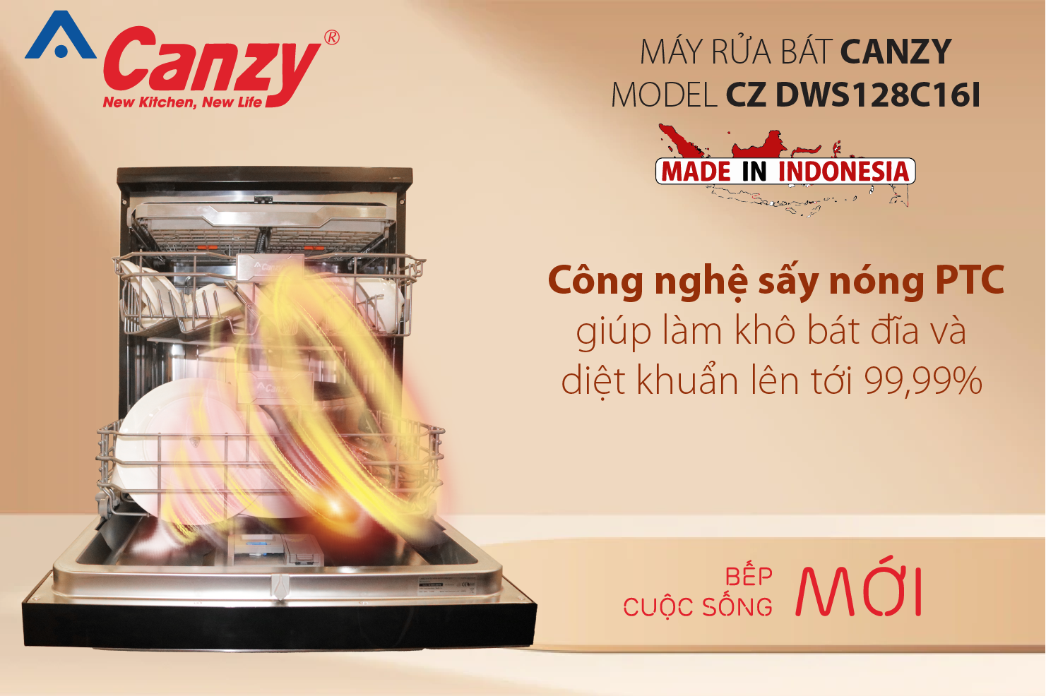 Máy rửa bát Indonesia CZ DWS128C16I (16 bộ)