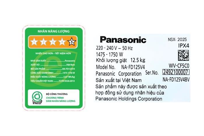 Máy giặt Panasonic Inverter 12.5 kg NA-FD125V4BV MODEL 2025