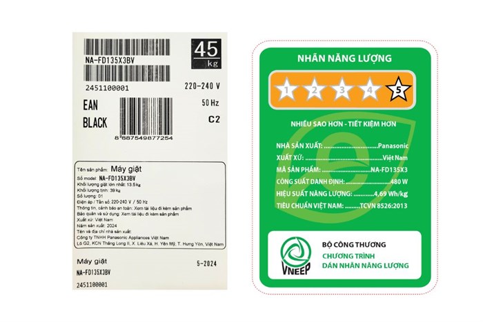 Máy giặt Panasonic Inverter 13.5 kg NA-FD135X3BV MODEL 2024