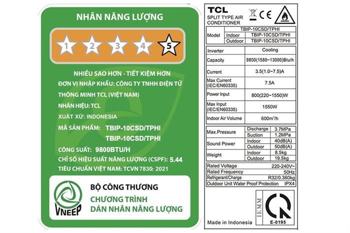 Máy lạnh TCL Inverter 1 HP TBIP-10CSD/TPHI (Model 2025)