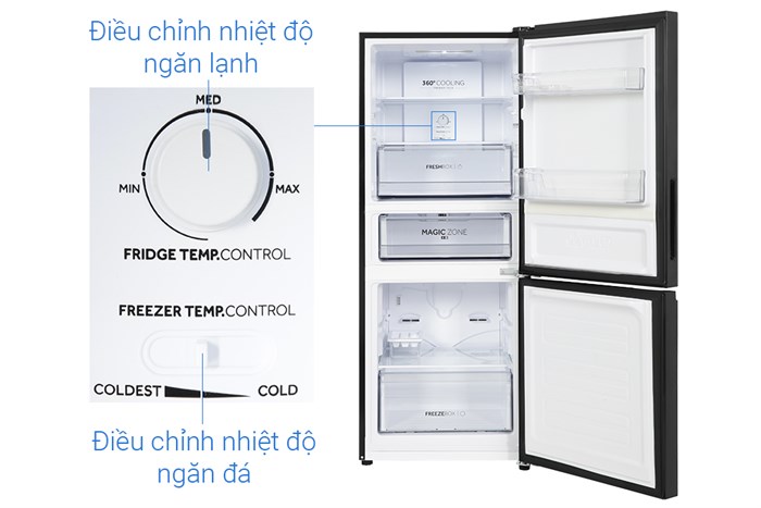 Tủ lạnh Aqua Inverter 260 lít AQR-B310MA(FB) MODEL 2023