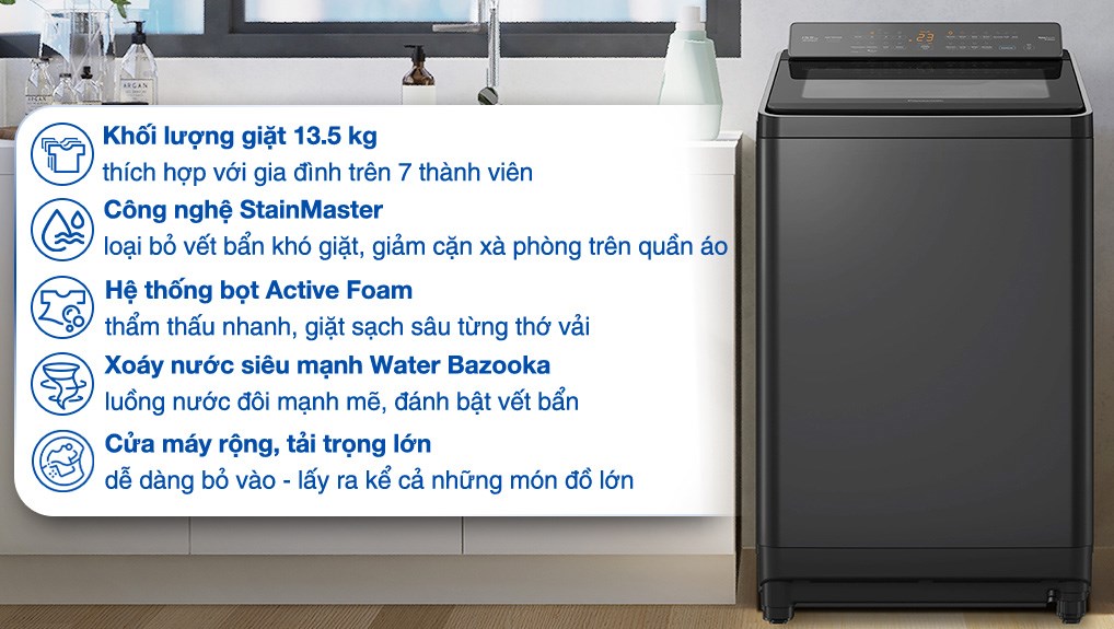 Máy giặt Panasonic Inverter 13.5 kg NA-FD135X3BV MODEL 2024