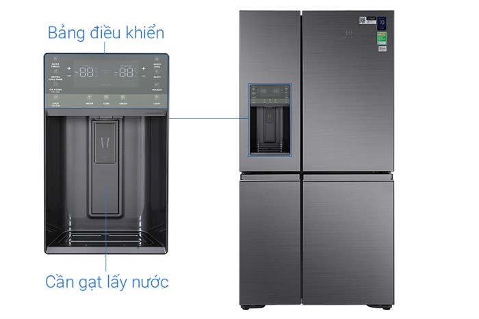 Tủ lạnh Electrolux Inverter 4 cửa 609L EQE6879A-B