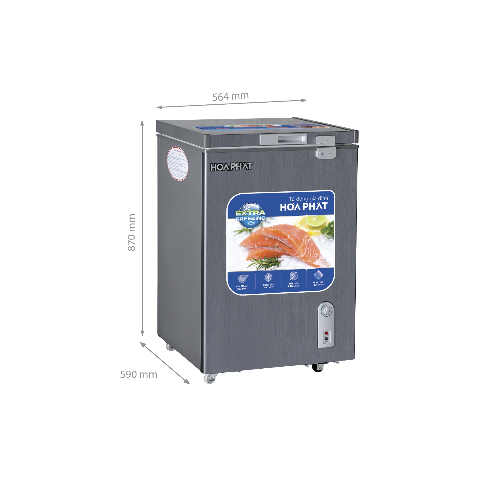 Tủ đông mini Hòa Phát HPF AD6107G 107 lít