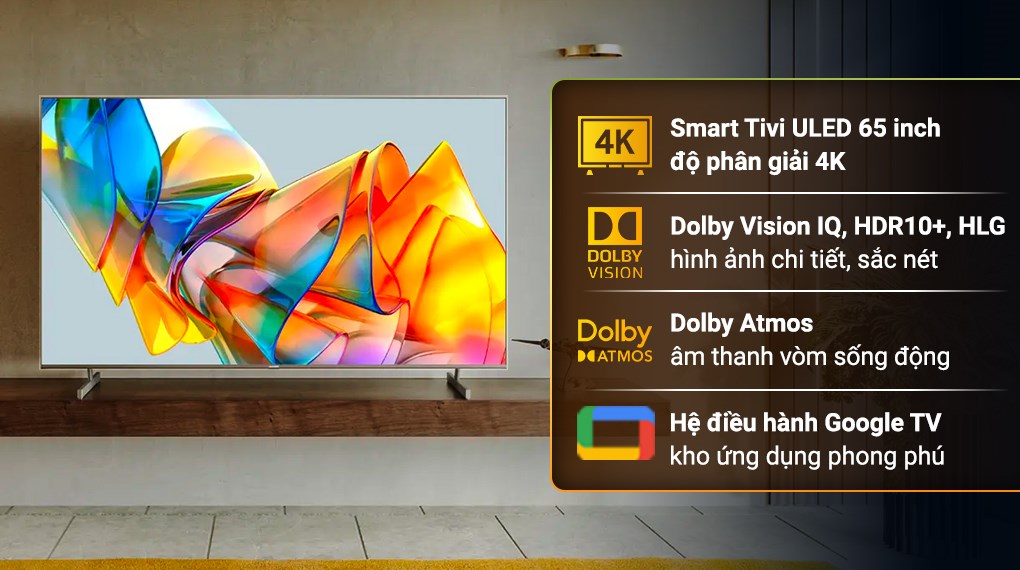 Google Tivi ULED 4K Hisense 65 inch 65U6K
