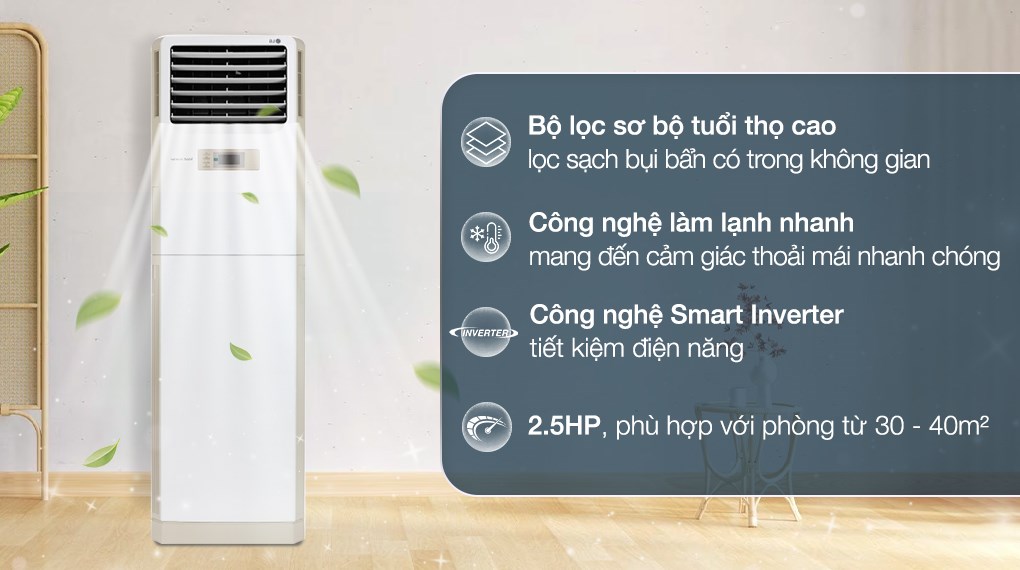 Điều hòa tủ đứng LG Inverter 24000 BTU ZPNQ24GS1A0