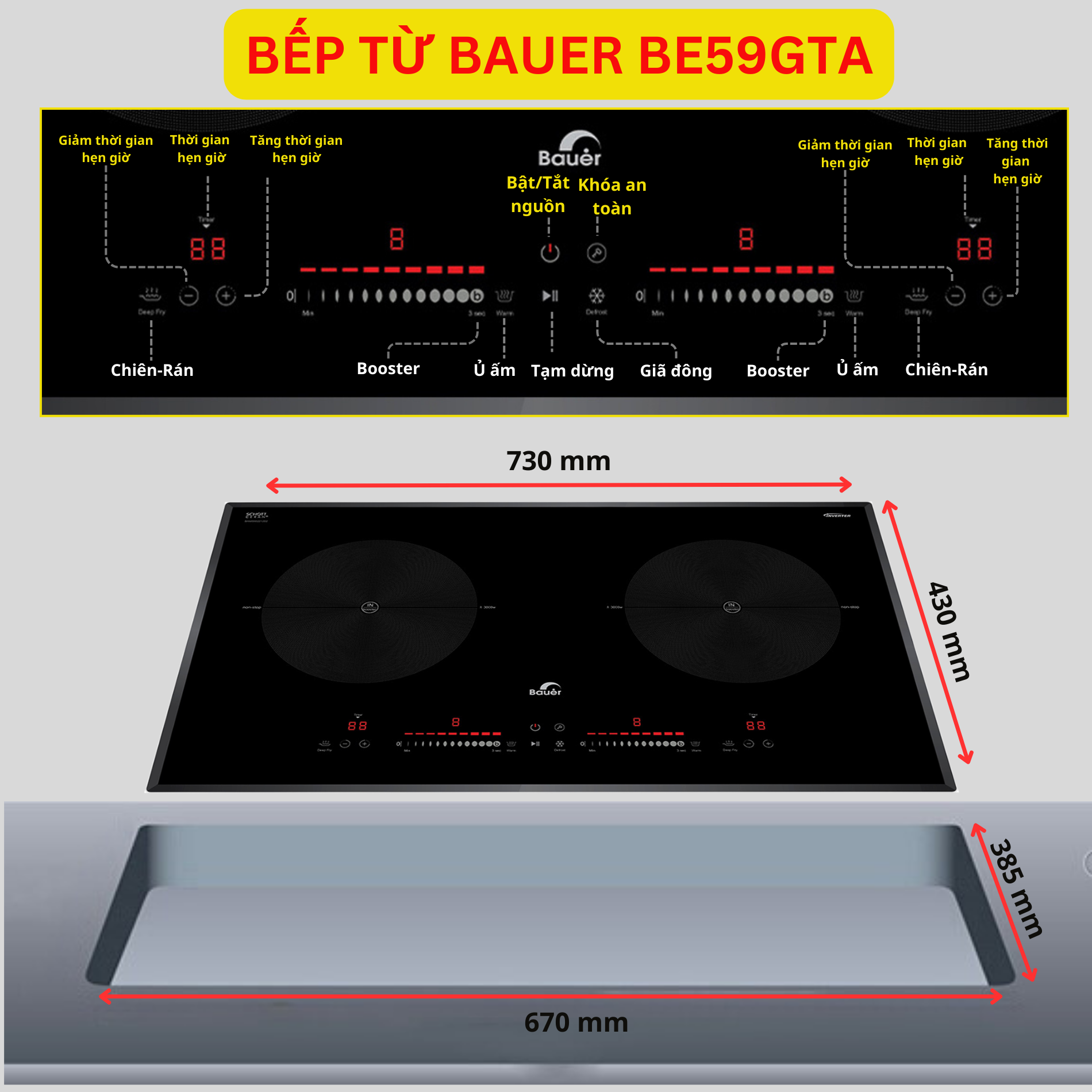 Bếp từ Bauer BE59GTA
