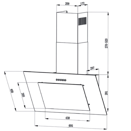 Máy hút mùi áp tường Faster FS3608B-70