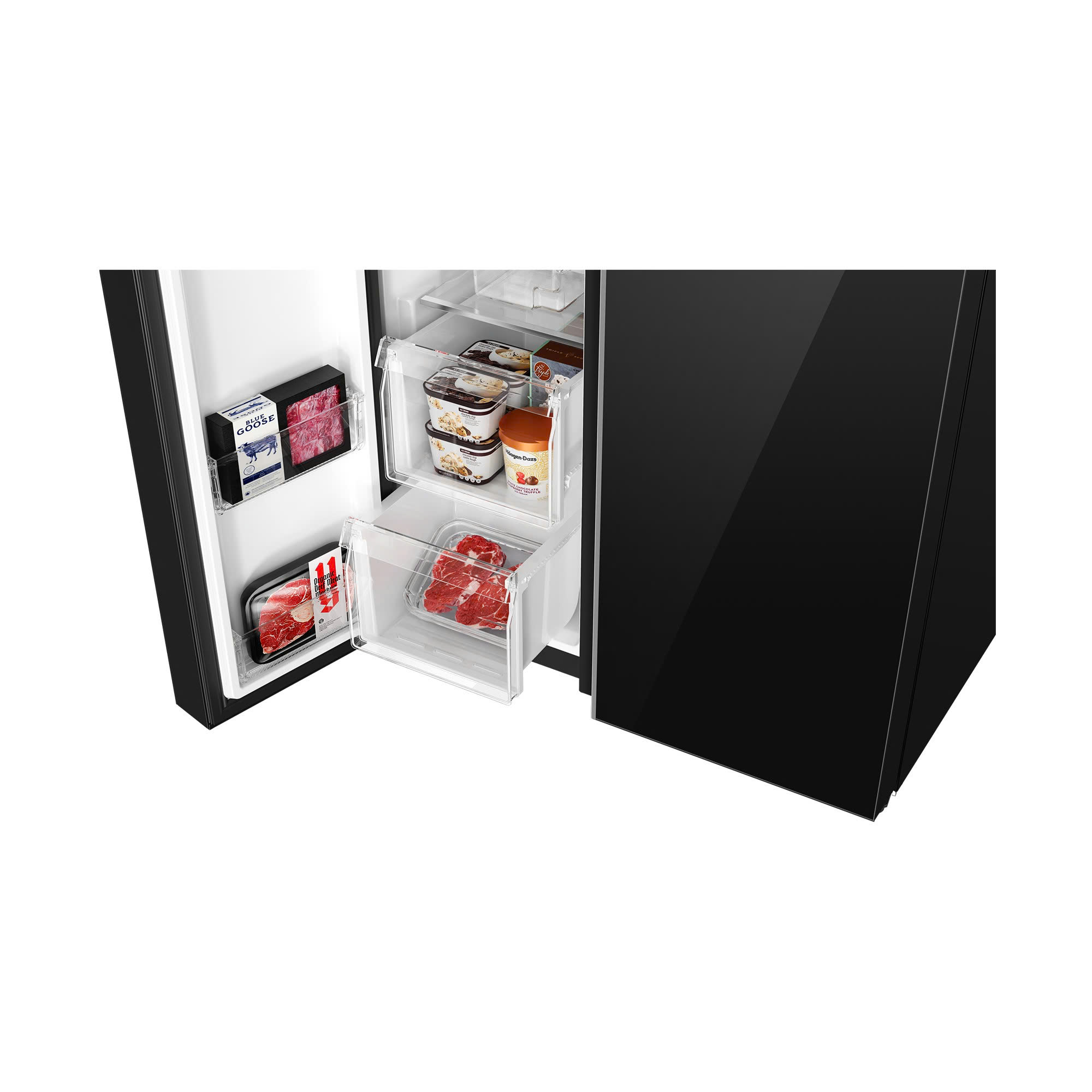 Tủ Lạnh Side By Side Aqua Inverter 646 lít AQR-S682XA(GB) Model 2025