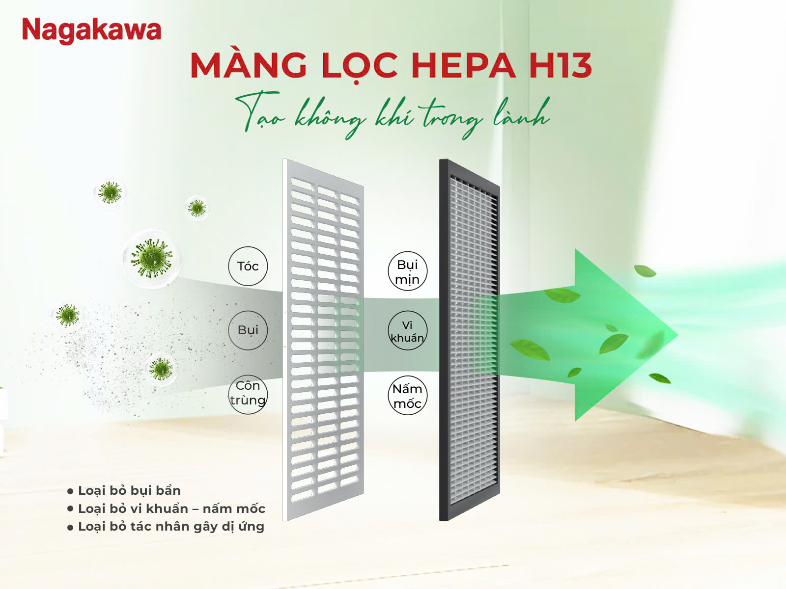 Máy hút ẩm lọc không khí 25L Nagakawa NAD8569