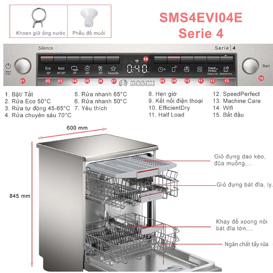 Máy rửa bát độc lập Bosch SMS4EVI04E