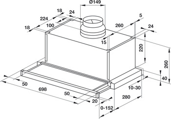 Máy hút mùi âm tủ mặt kính đen Hafele HH-SG70A