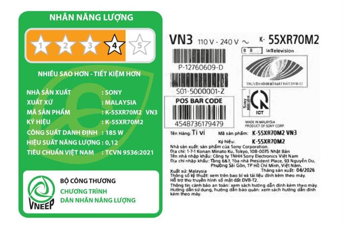 Google Tivi True RGB Sony AI 4K 55 inch K-55XR70M2