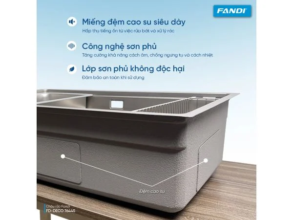 Chậu rửa 1 hố Fandi FD-DECO7644S