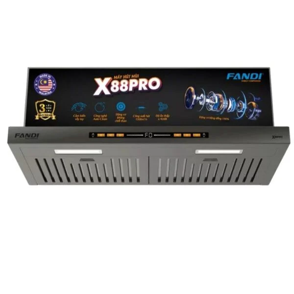 Máy hút mùi Fandi FD-X88PRO 70cm 42Db màn hình LCD