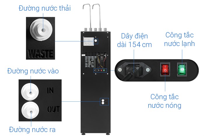 Máy lọc nước RO nóng nguội lạnh Hydrogen Kangaroo Sumire KG12A6 12 lõi