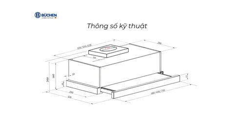 MÁY HÚT MÙI KÉO RÚT BUCHEN BU620SQ