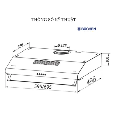 Máy hút khói cổ điển Buchen BU627B