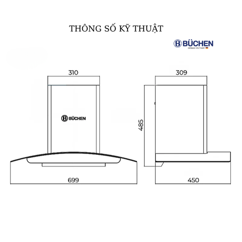 Máy hút mùi Buchen BU85HS Clean