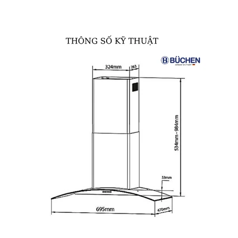 Máy hút mùi Buchen BU86DC