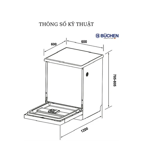 MÁY RỬA BÁT BUCHEN SMS80EU14MKB SERI 2