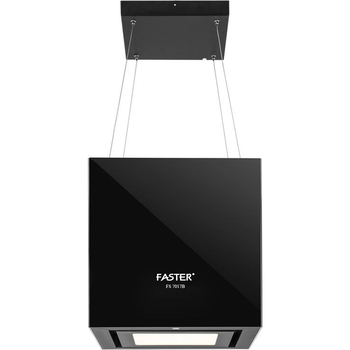 Máy hút mùi đảo độc lập kính đen phím bấm điện tử Faster FS 7017B
