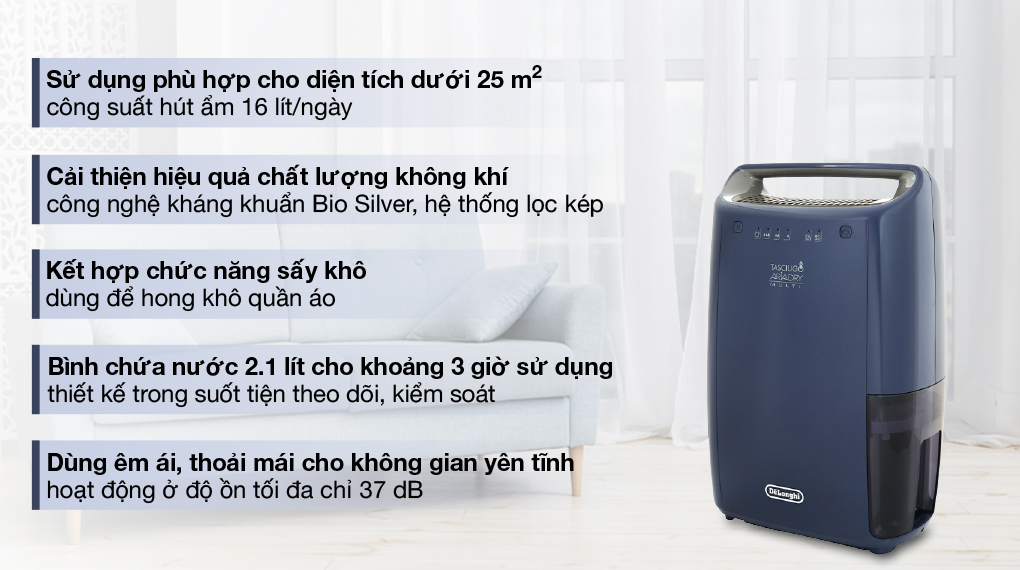 Máy hút ẩm Delonghi DEX216F