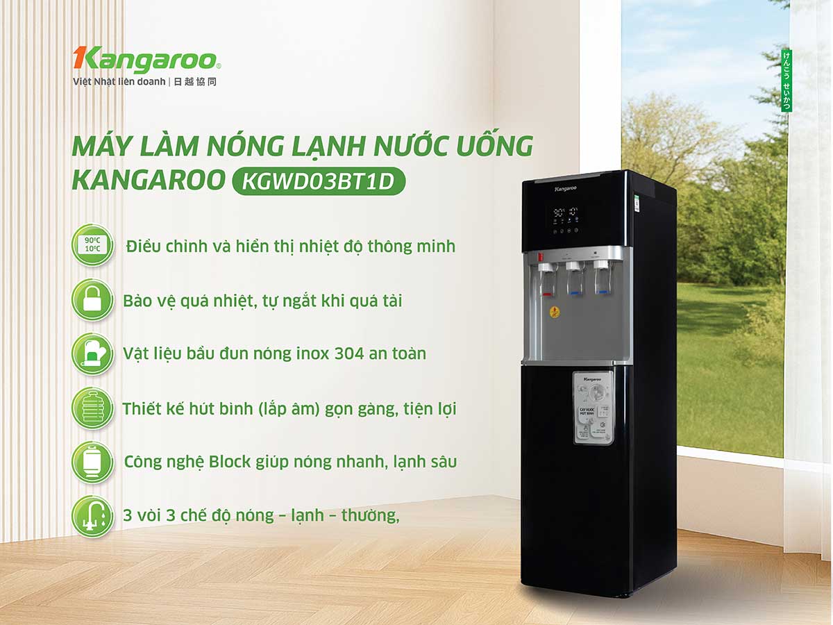 Máy làm nóng lạnh nước uống Kangaroo KGWD03BT1D