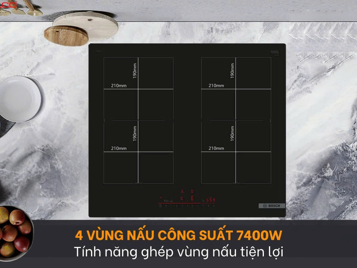 Bếp từ Bosch 4 vùng nấu PVQ61RHB1E Serie 6